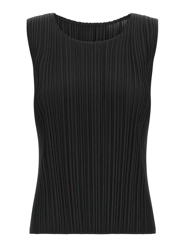 Pleats Please Issey Miyake Top - Noir