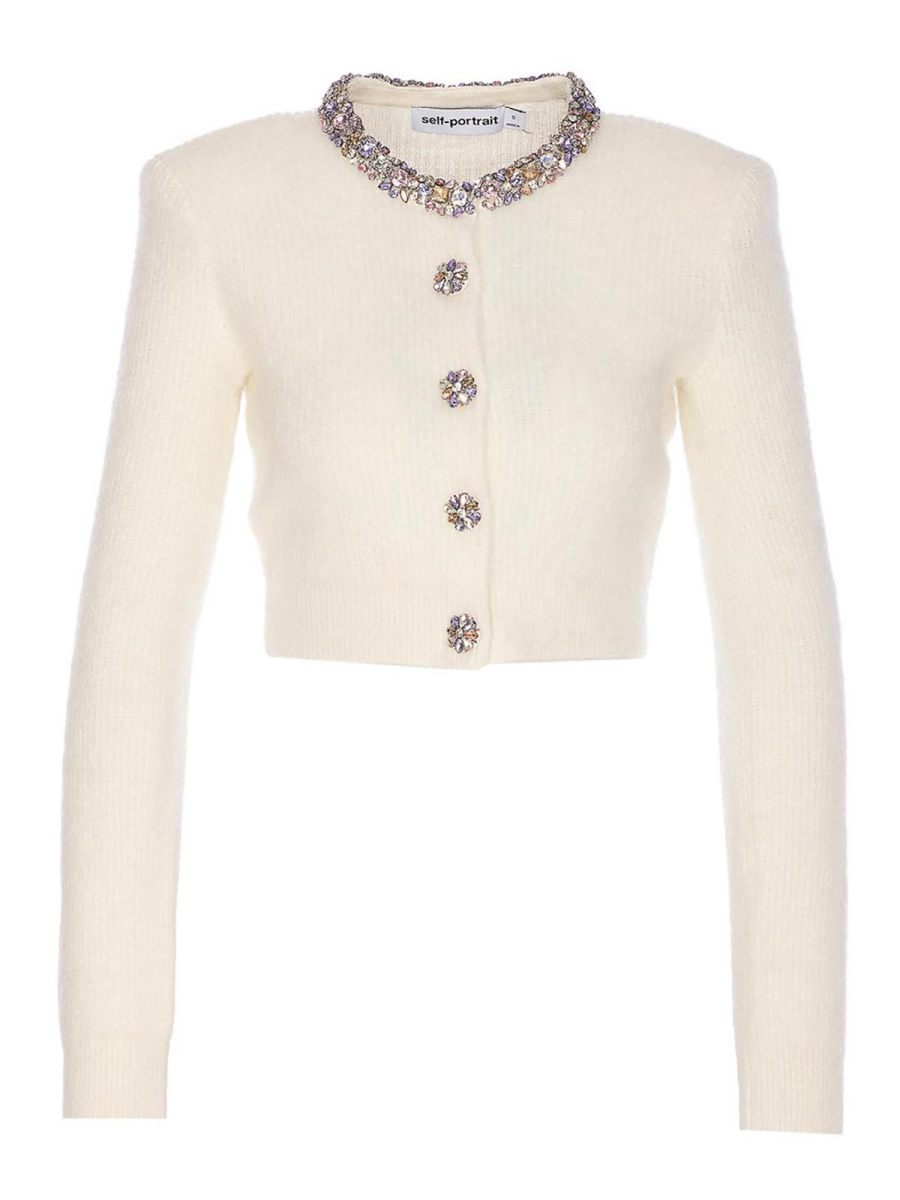 Self Portrait Cardigan - Blanc