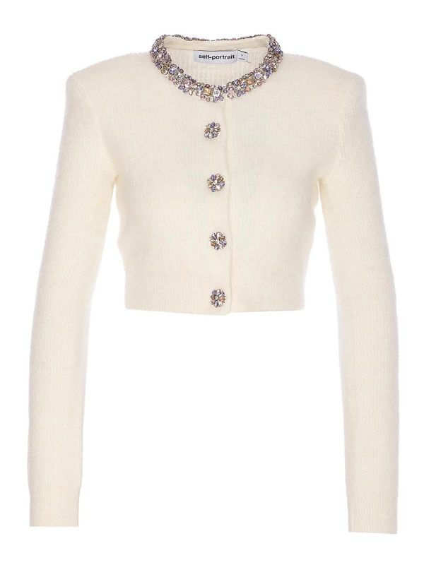 Self Portrait Cardigan - Blanc