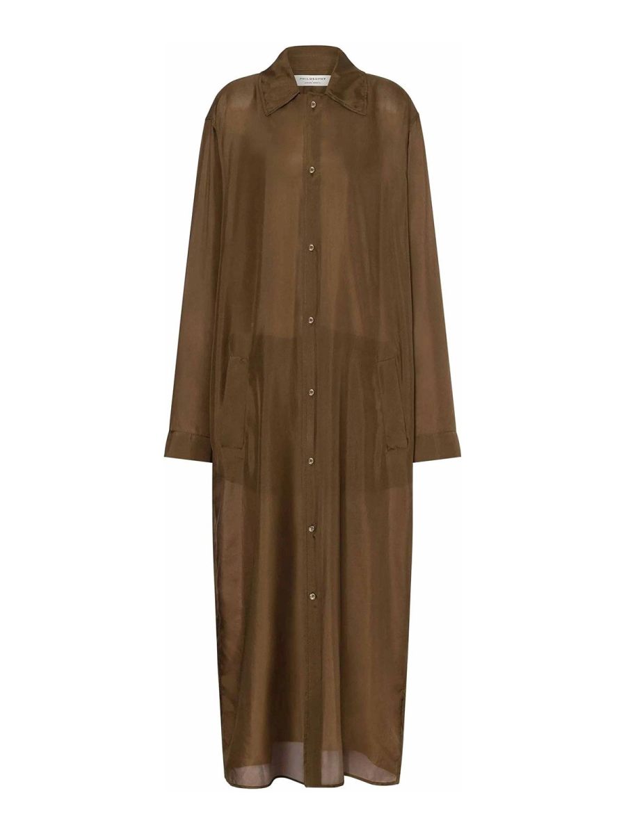 Philosophy di Lorenzo Serafini Manteau Court - Marron