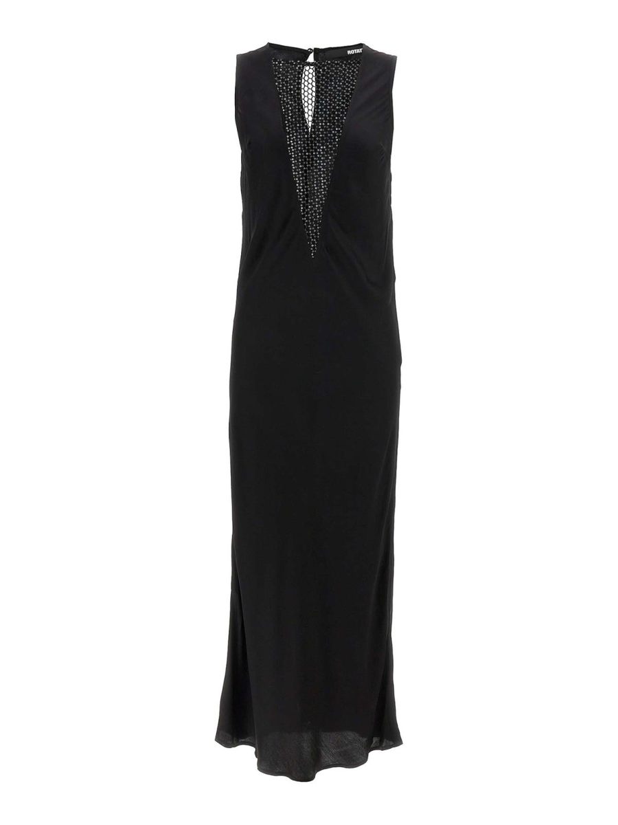 Rotate Birger Christensen Robe Au Genou - Noir