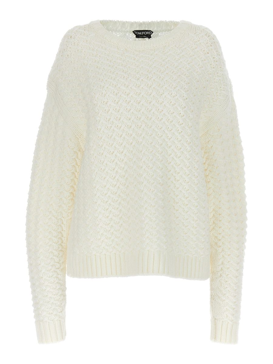 Tom Ford Pull Col Rond - Blanc