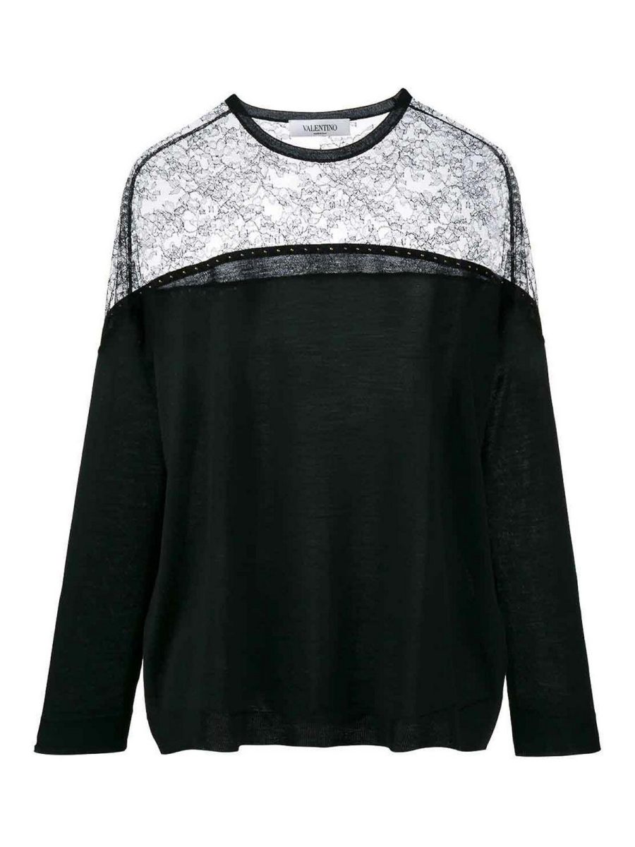 Valentino Pull Col Rond - Noir