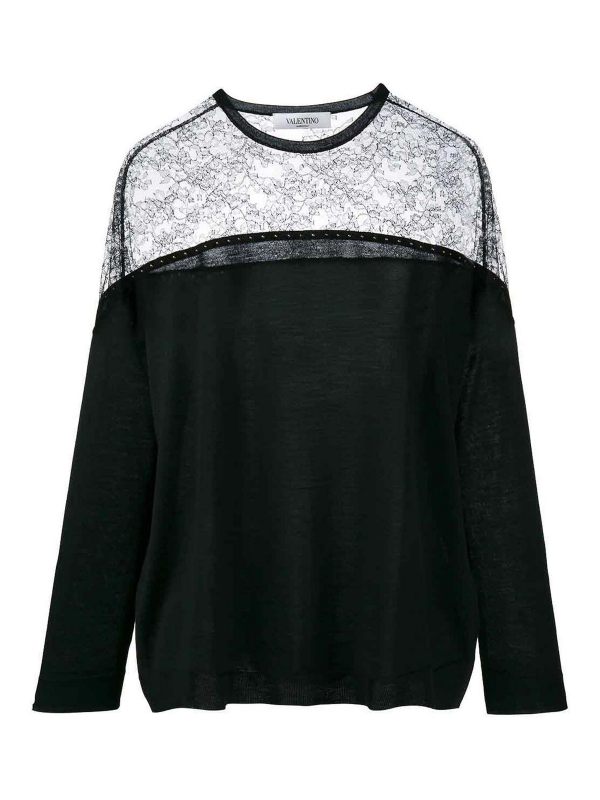 Valentino Pull Col Rond - Noir