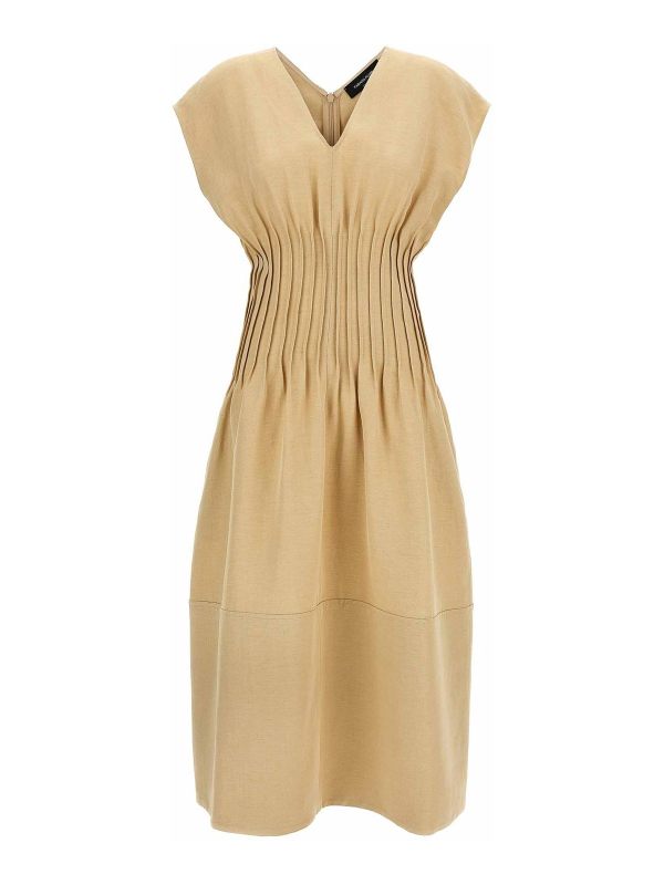 Fabiana Filippi Robe Au Genou - Beige