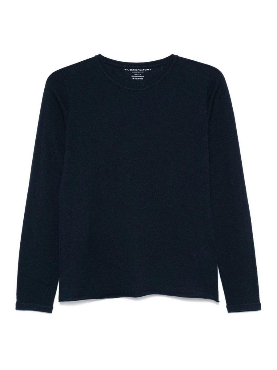 Majestic Filatures Pull Col Rond - Bleu