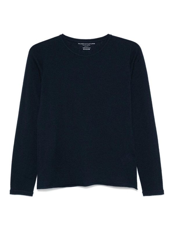 Majestic Filatures Pull Col Rond - Bleu