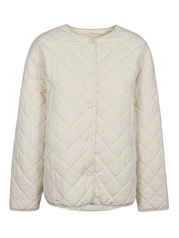 Sandbeige Veste Casual - Blanc