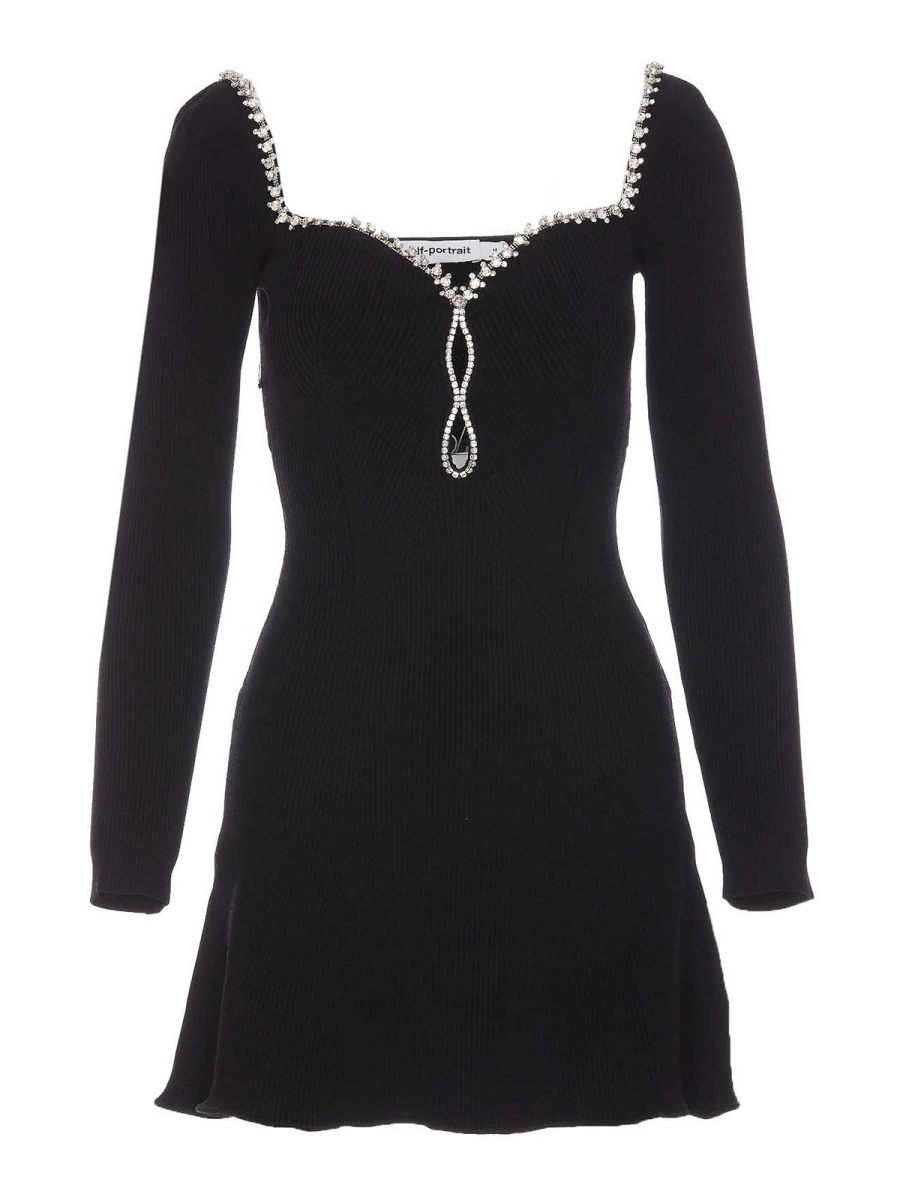Self Portrait Robe Courte - Noir
