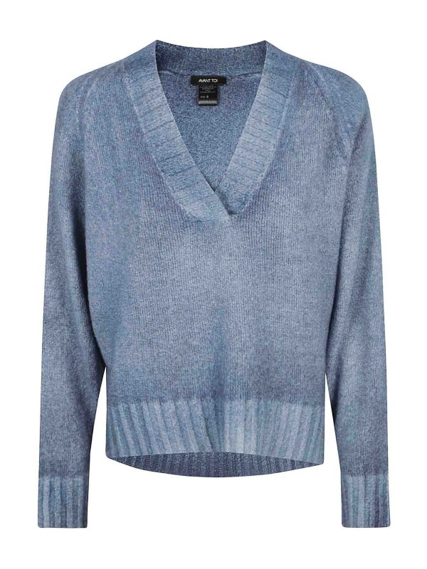 Avant Toi Pull À Col V - Bleu