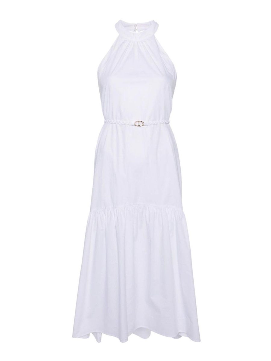 Twinset Robe Au Genou - Blanc