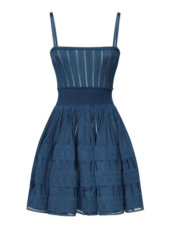 Alaïa Robe Courte - Bleu
