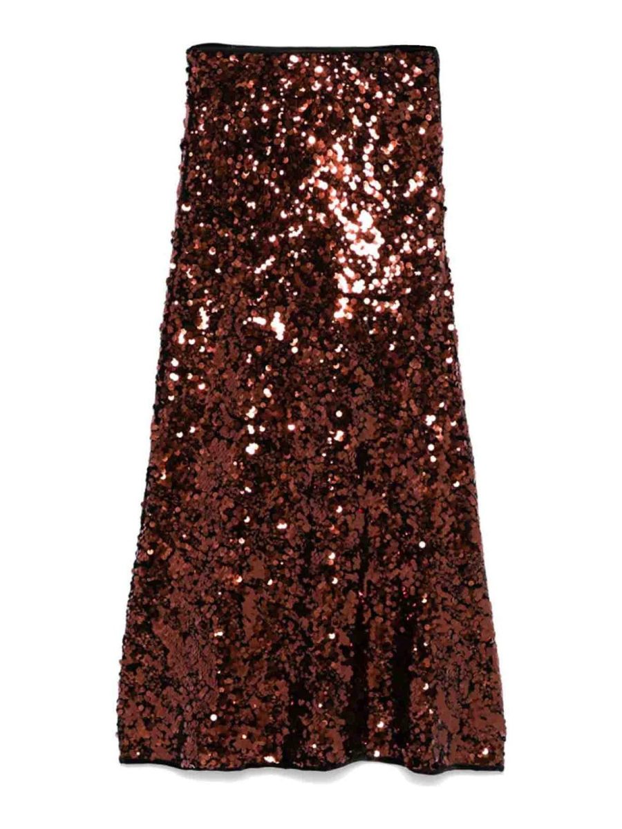 Ganni Jupe Midi - Marron