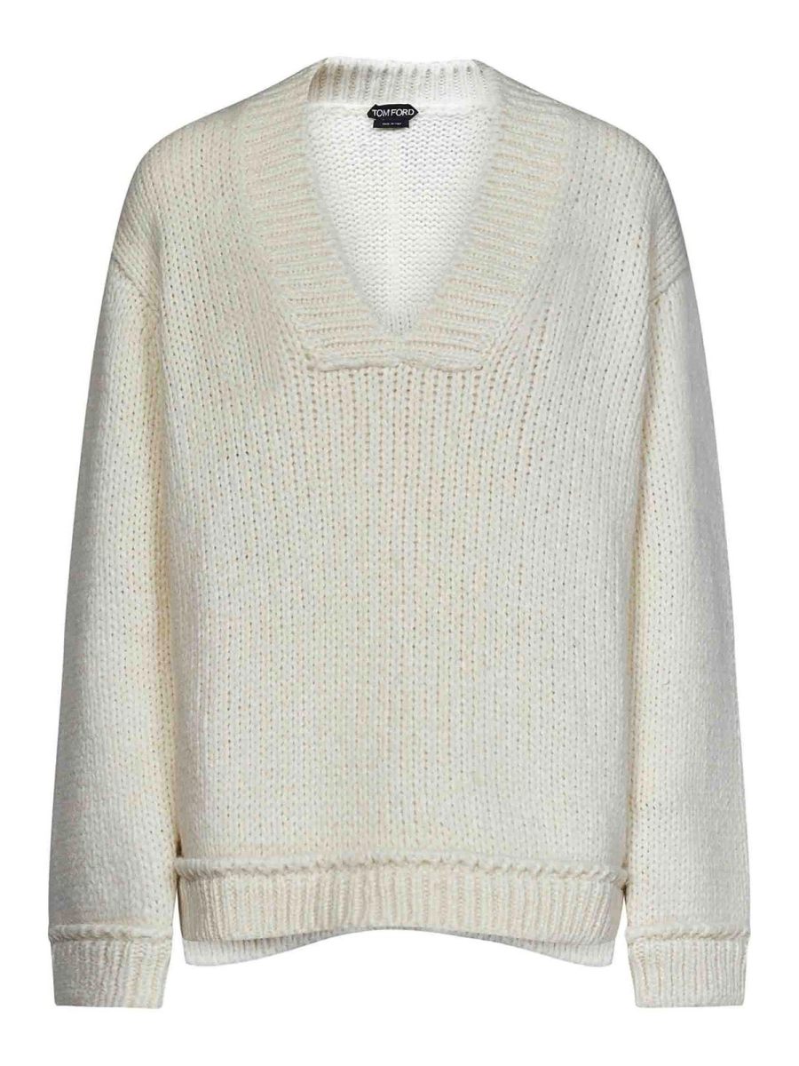 Tom Ford Pull Col Rond - Blanc