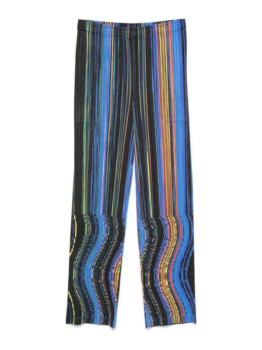 Pleats Please Issey Miyake Pantalons Décontractés - Noir
