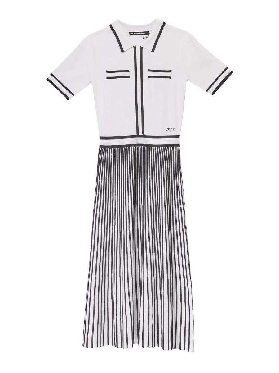 Karl Lagerfeld Robe Au Genou - Blanc