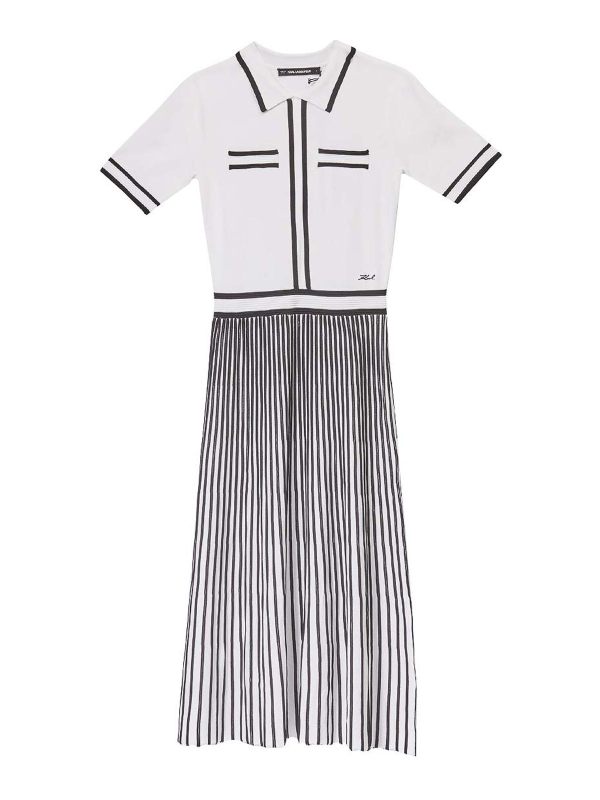 Karl Lagerfeld Robe Au Genou - Blanc