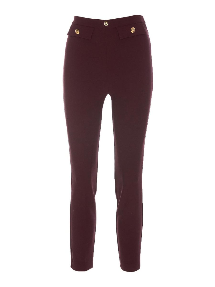 Elisabetta Franchi Pantalons Décontractés - Rouge Brun