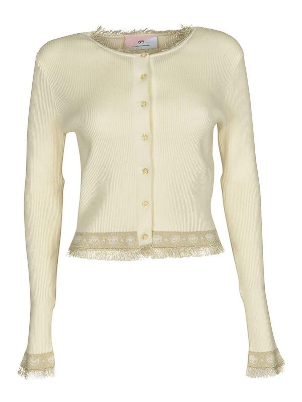 Chiara Ferragni Pull Col Rond - Blanc