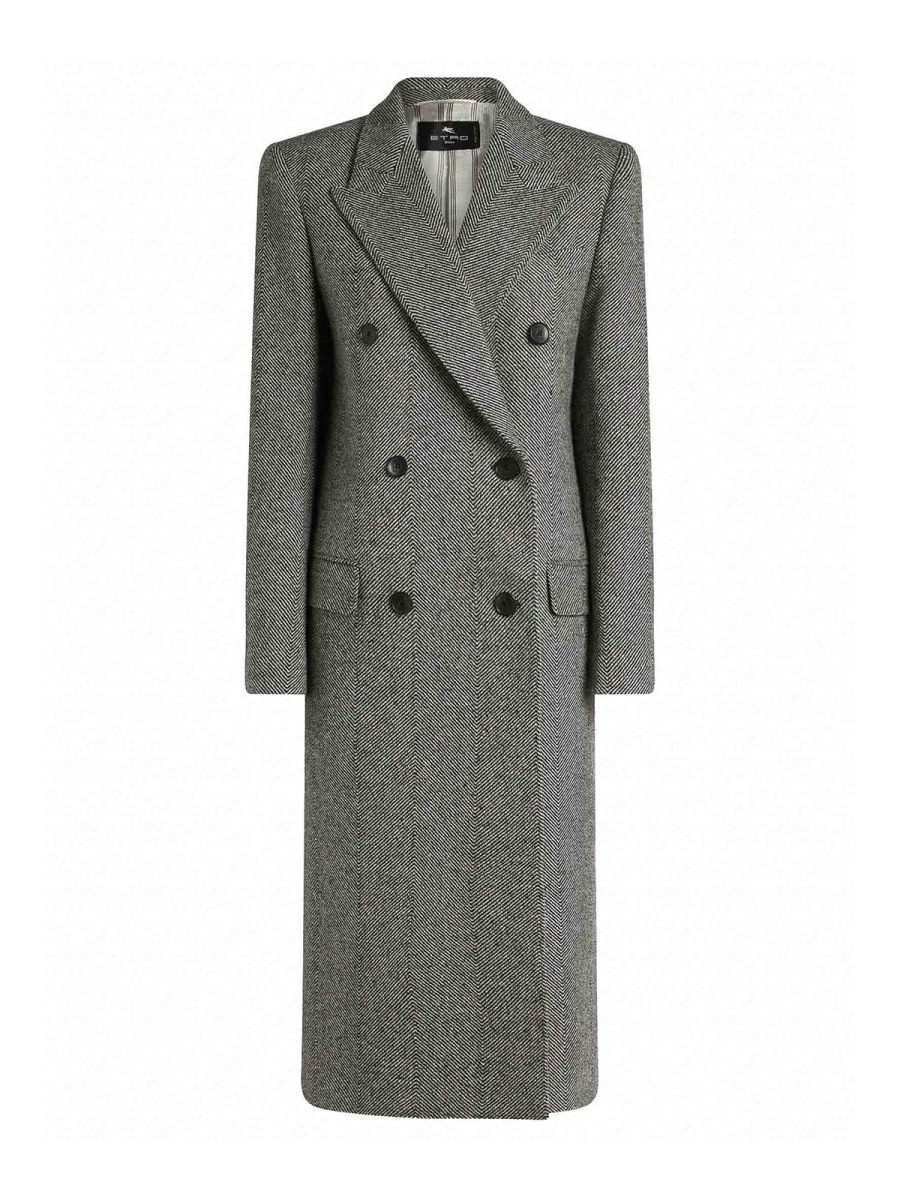 Etro Manteau Long - Gris