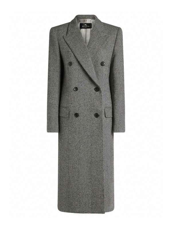 Etro Manteau Long - Gris