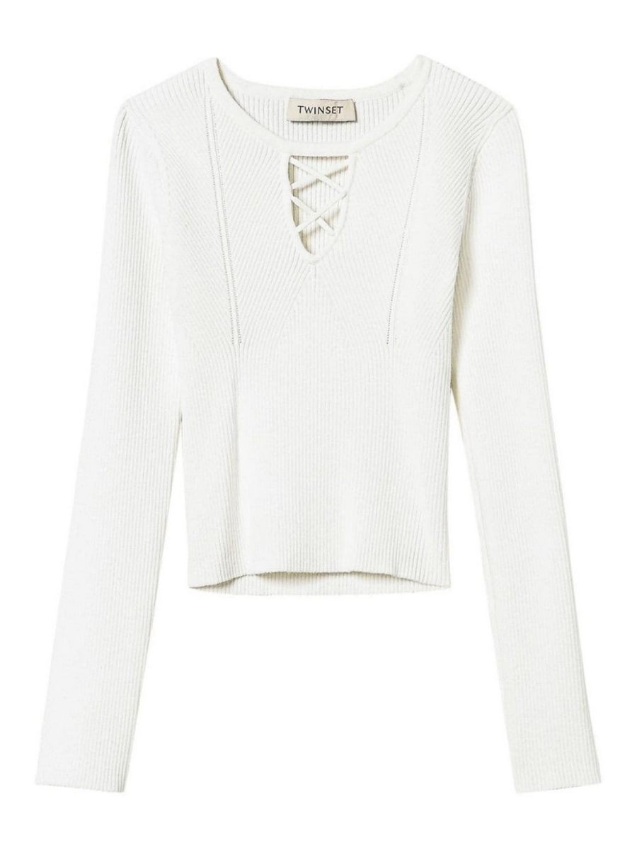 Twinset Pull Col Bateau - Blanc