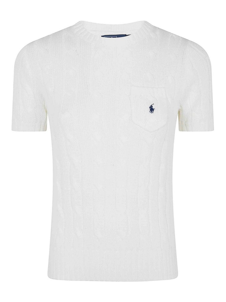 Polo Ralph Lauren Pull Col Rond - Blanc