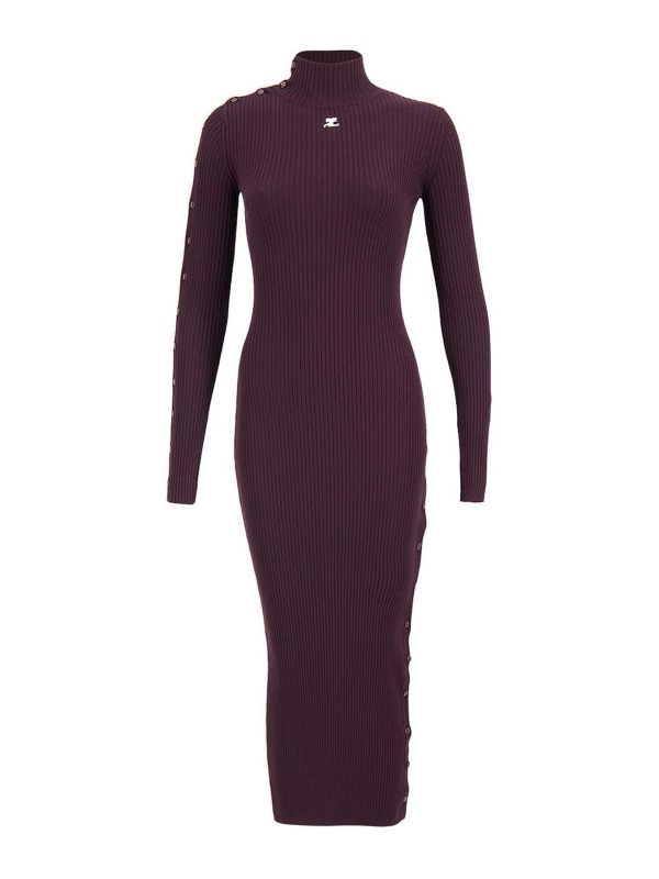 Courreges Robe Au Genou - Violet