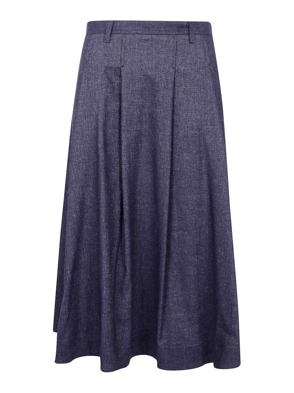 Seventy Jupe Midi - Bleu