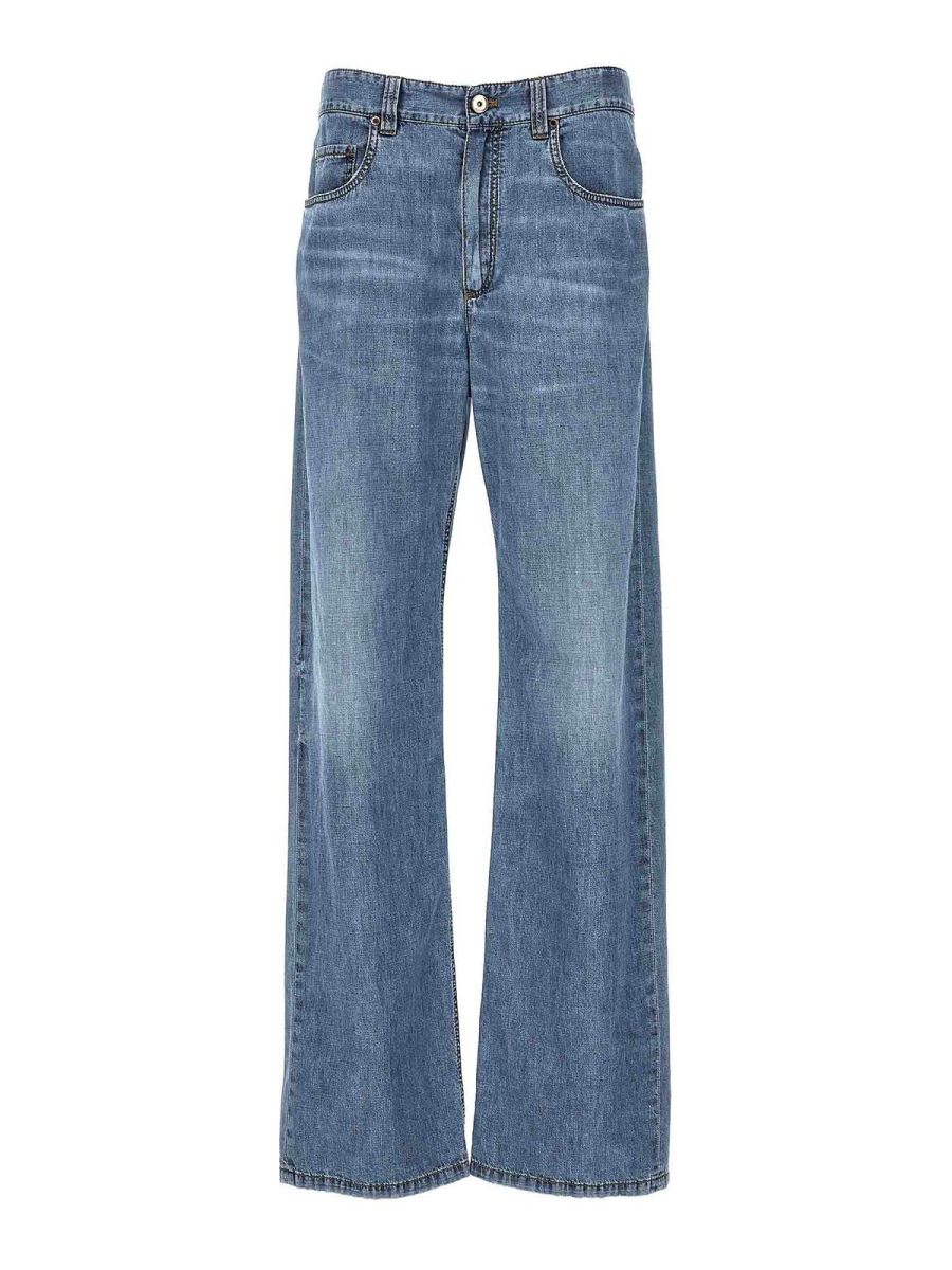 Brunello Cucinelli Jean Droit - Bleu