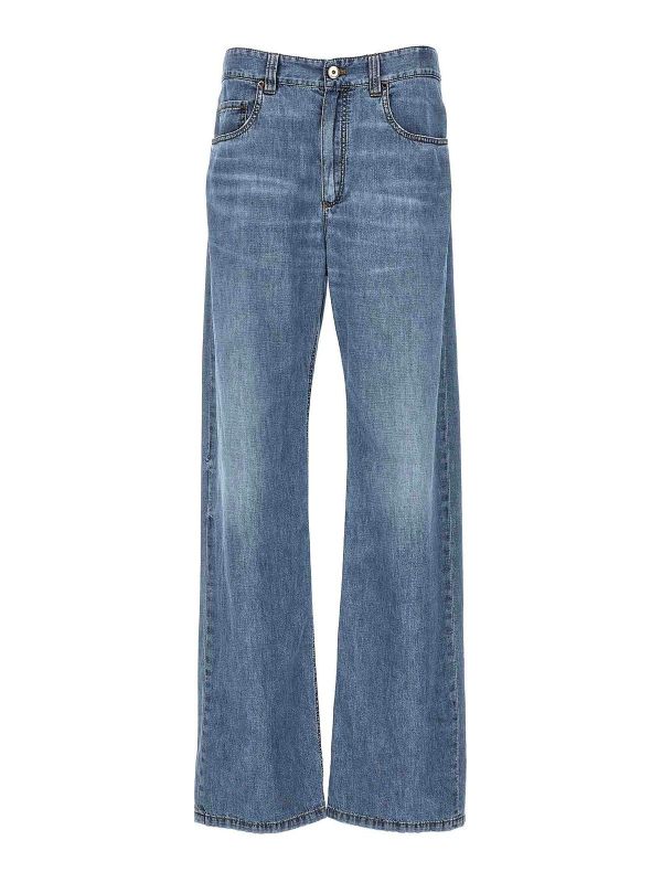 Brunello Cucinelli Jean Droit - Bleu