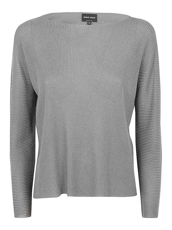 Giorgio Armani Pull Col Bateau - Gris