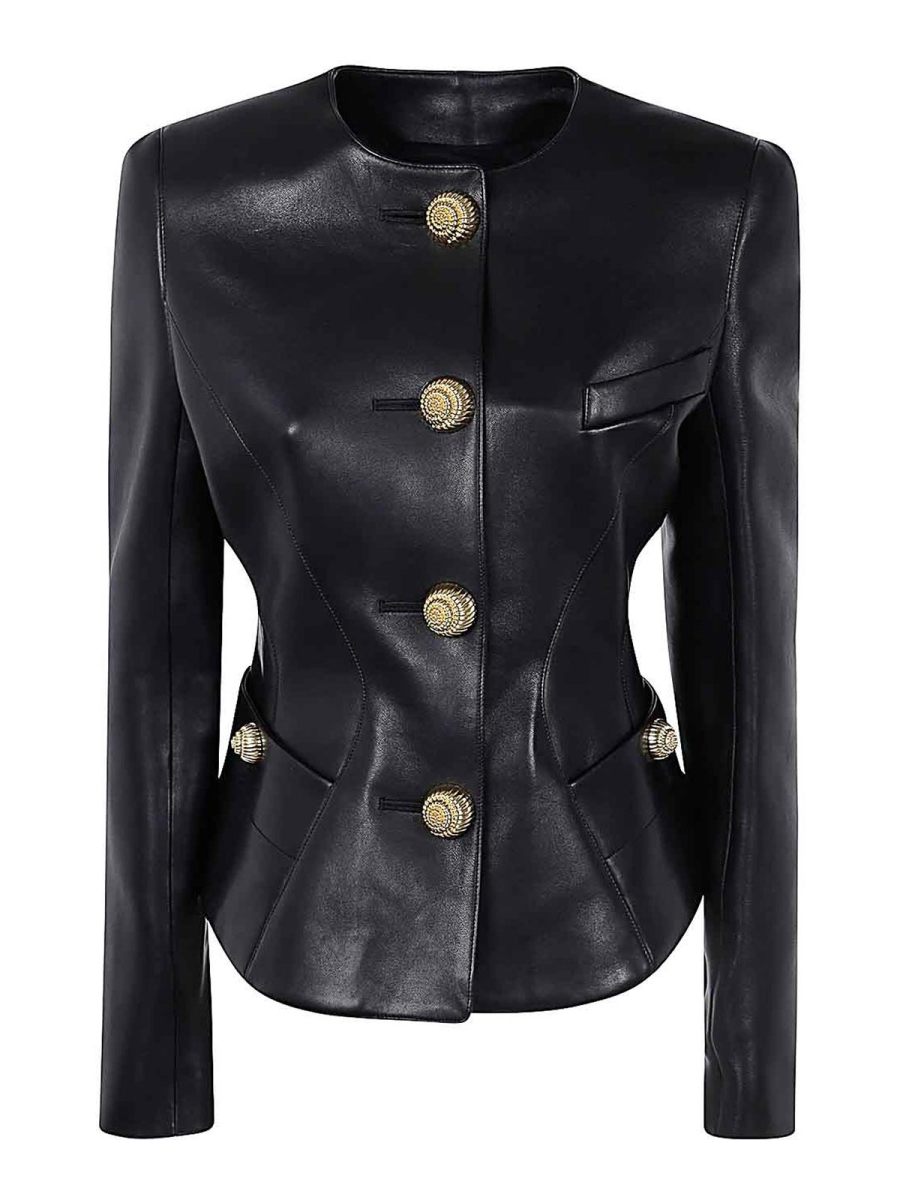 Balmain Blouson En Cuir - Noir