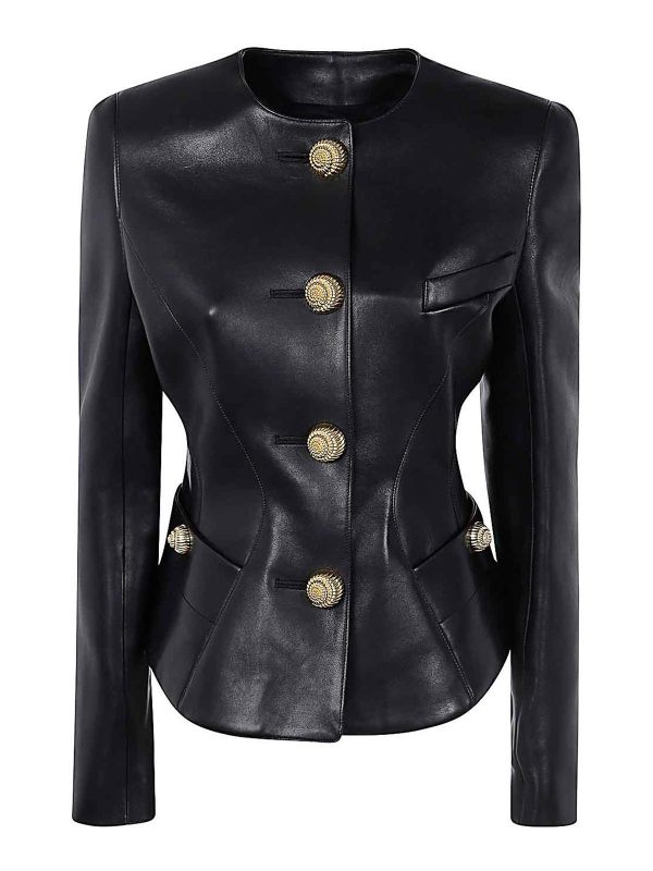 Balmain Blouson En Cuir - Noir