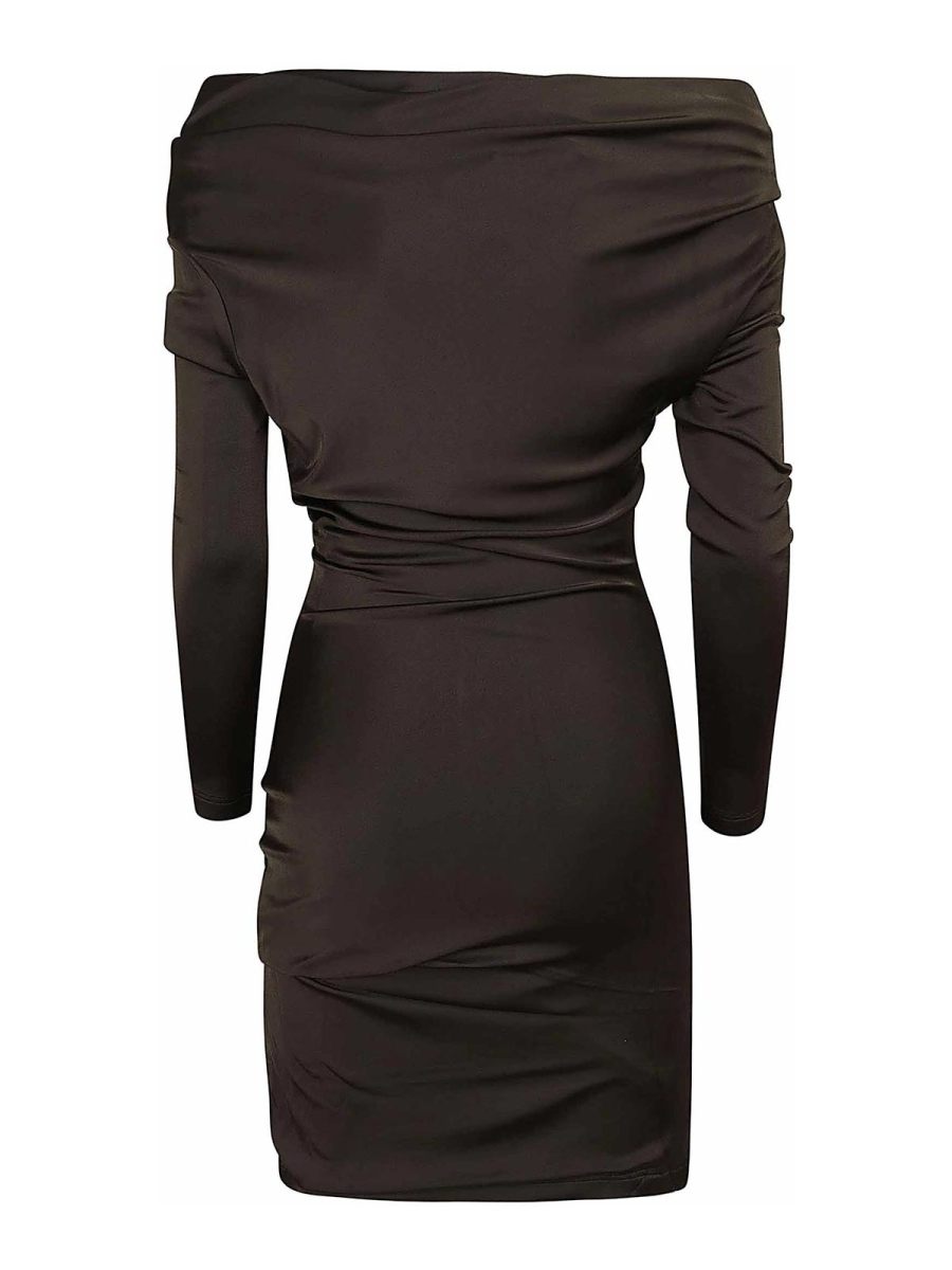Alexander Mcqueen Robe Courte - Marron Foncé