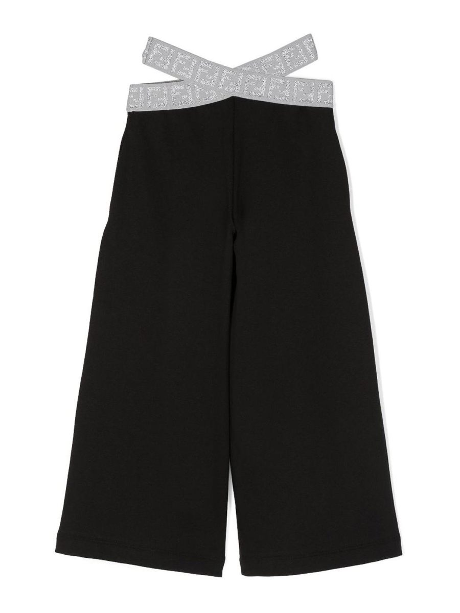 Fendi Jr Pantalons Décontractés - Noir