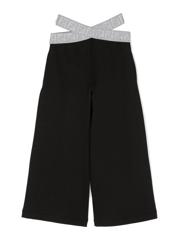Fendi Jr Pantalons Décontractés - Noir