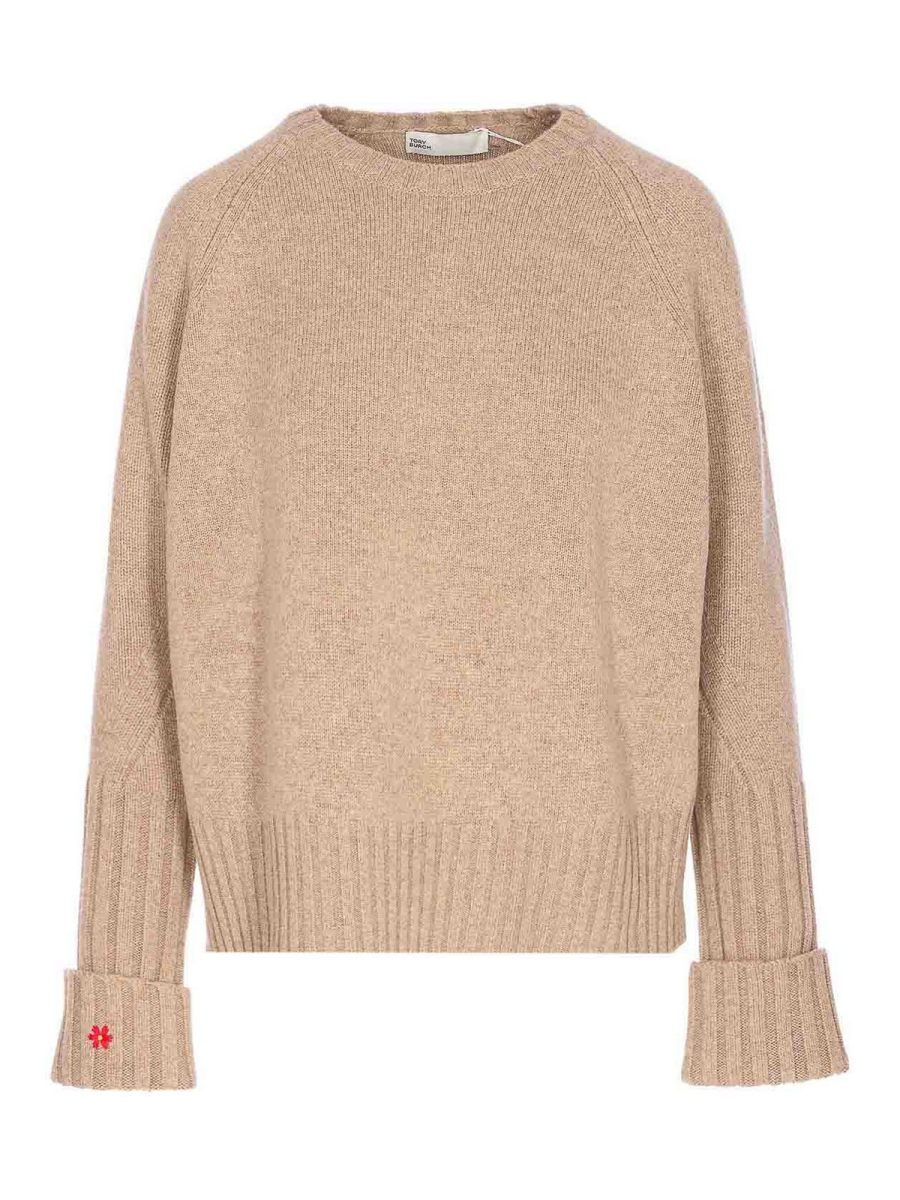 Tory Burch Pull Col Rond - Beige