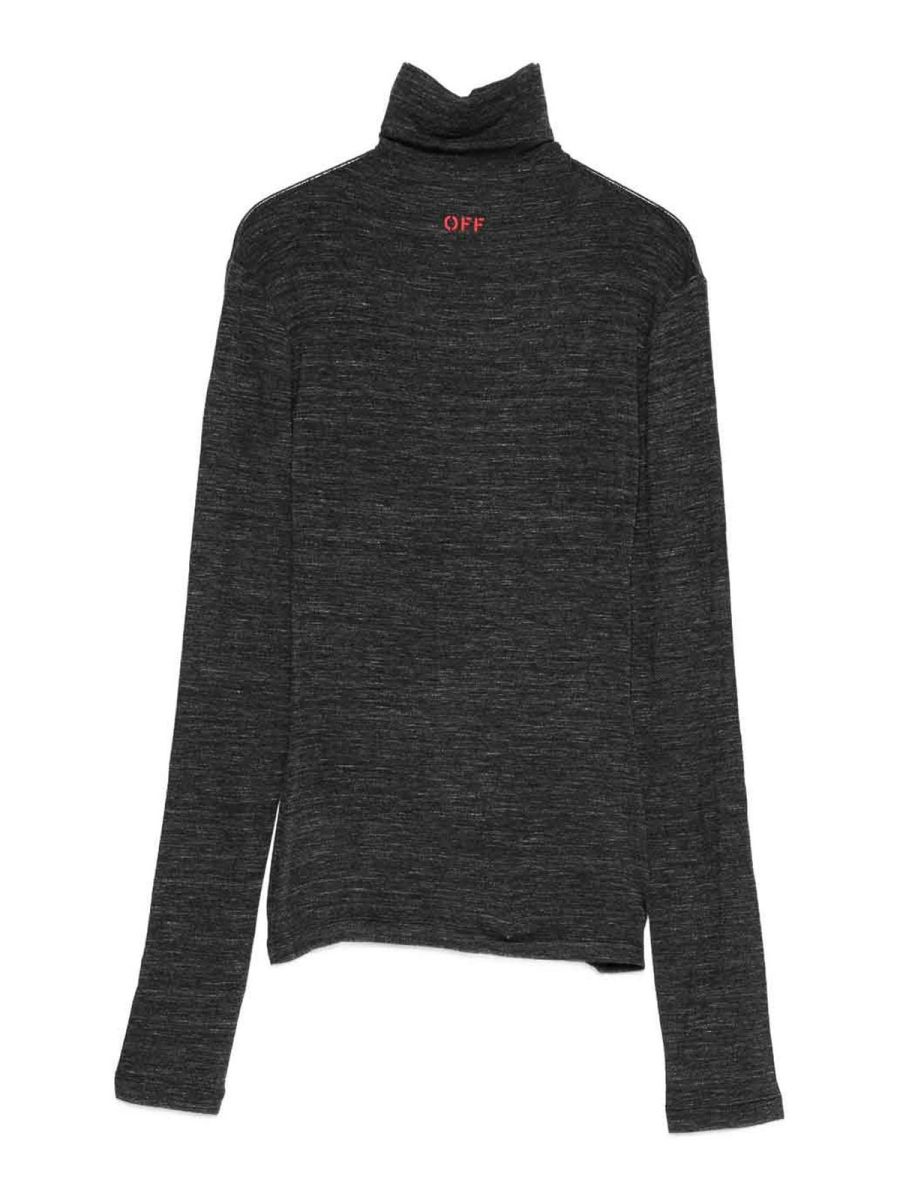Off-White Pull Col Rond - Rouge