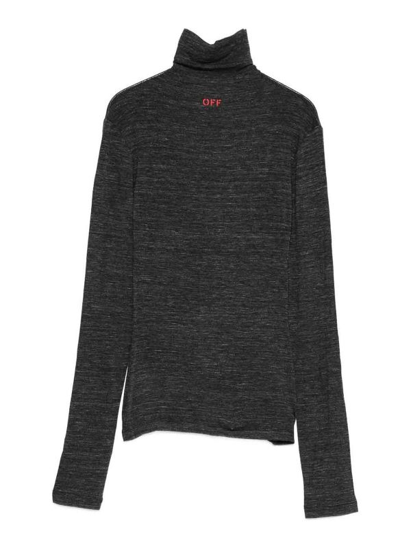 Off-White Pull Col Rond - Rouge