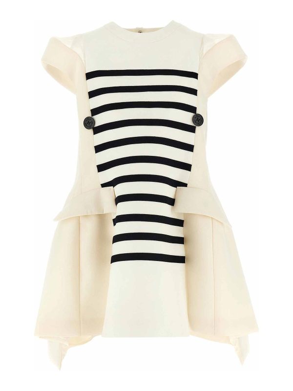 Sacai Robe Au Genou - Blanc
