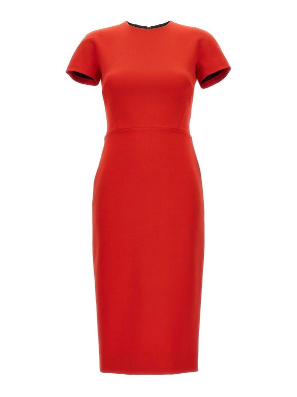 Victoria Beckham Robe Au Genou - Rouge