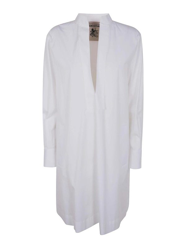 Semicouture Robe Au Genou - Blanc