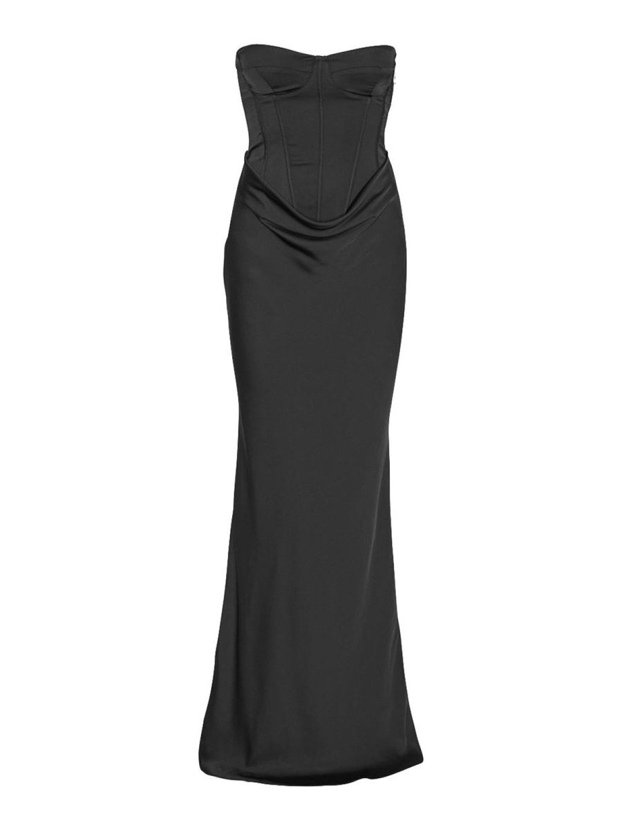 Rotate Birger Christensen Maxi Robe - Noir