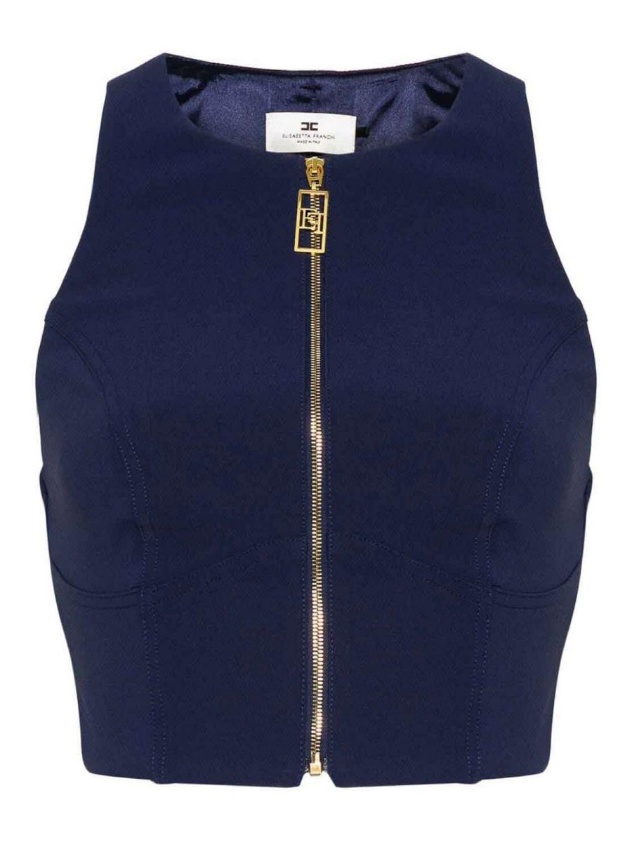 Elisabetta Franchi Top - Bleu Foncé