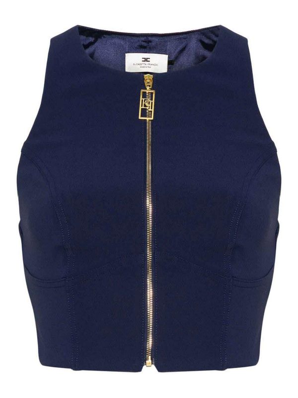 Elisabetta Franchi Top - Bleu Foncé