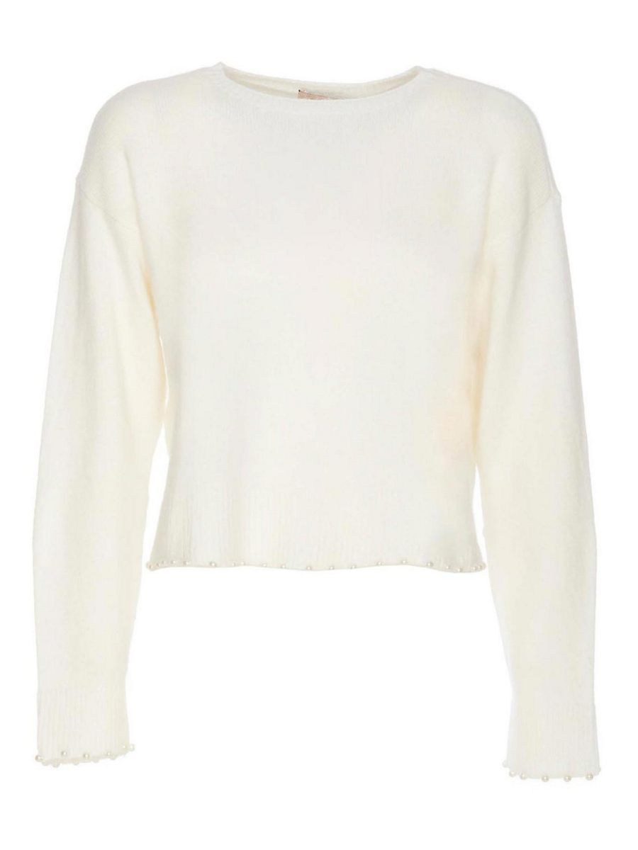 Twinset Pull Col Rond - Blanc