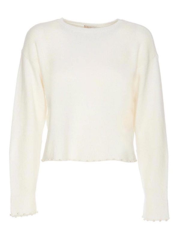 Twinset Pull Col Rond - Blanc