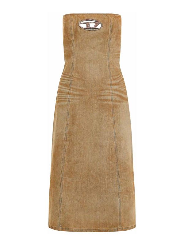 Diesel Robe Au Genou - Denim