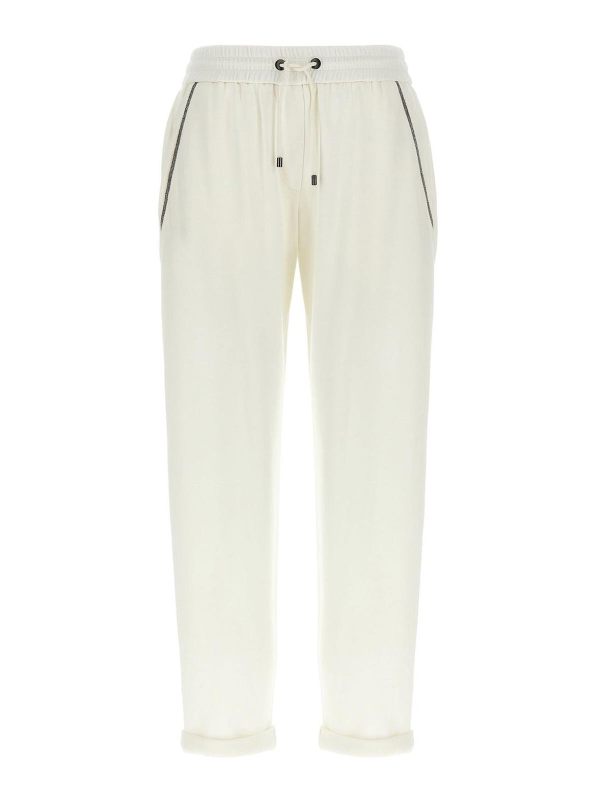 Brunello Cucinelli Pantalons Décontractés - Blanc